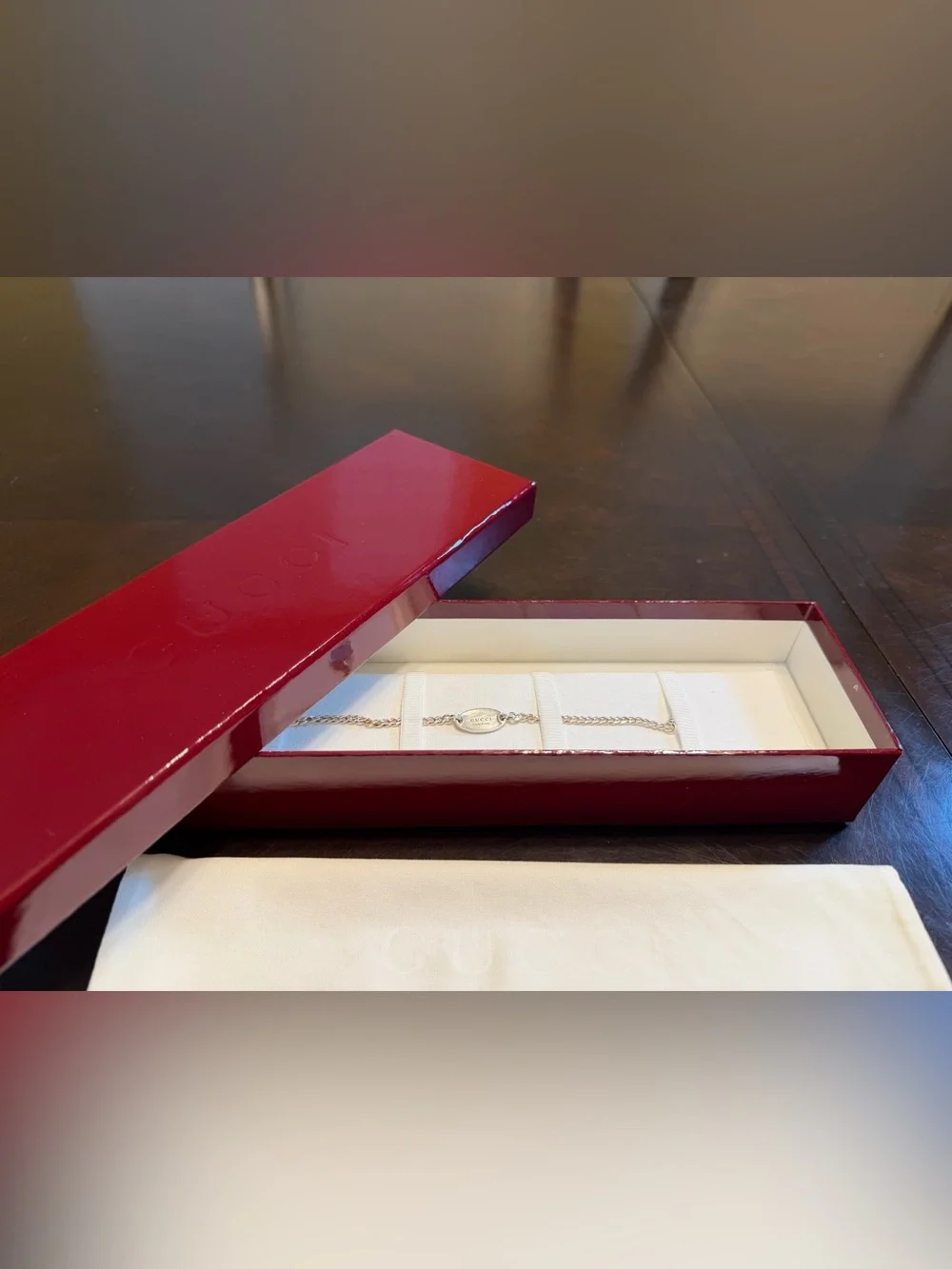 New Authentic Gucci Logo Silver 925 Bracelet 6 Inches - Picture 4 of 11
